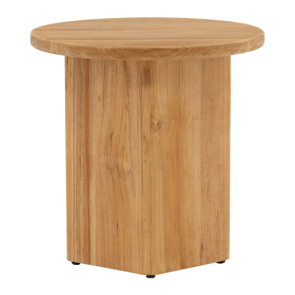 Karina Living Phaedra Outdoor Side Table - Durable Teak & Weather-Resistant Wicker for Your Coastal Patio Charm DOV10005-NATL