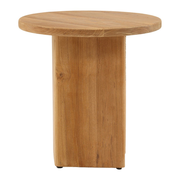 Karina Living Phaedra Outdoor Side Table - Durable Teak & Weather-Resistant Wicker for Your Coastal Patio Charm DOV10005-NATL