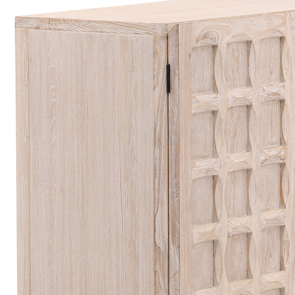 Dovetail Harrison Sideboard Whitewash Whitewash Elm Wood DOV10395-WHTW