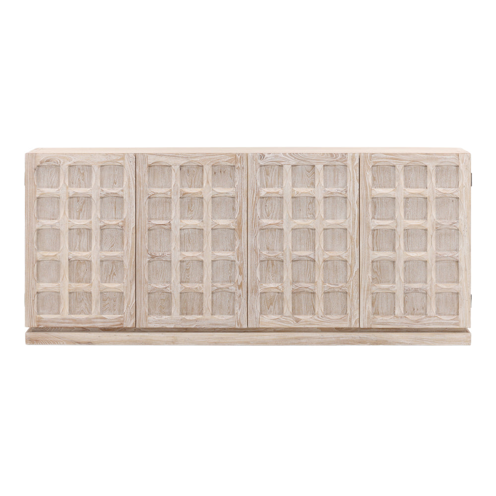 Dovetail Harrison Sideboard Whitewash Whitewash Elm Wood DOV10395-WHTW