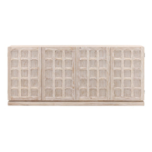 Dovetail Harrison Sideboard Whitewash Whitewash Elm Wood DOV10395-WHTW