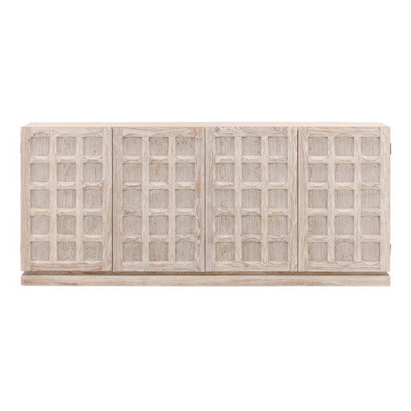 Dovetail Harrison Sideboard Whitewash Whitewash Elm Wood DOV10395-WHTW