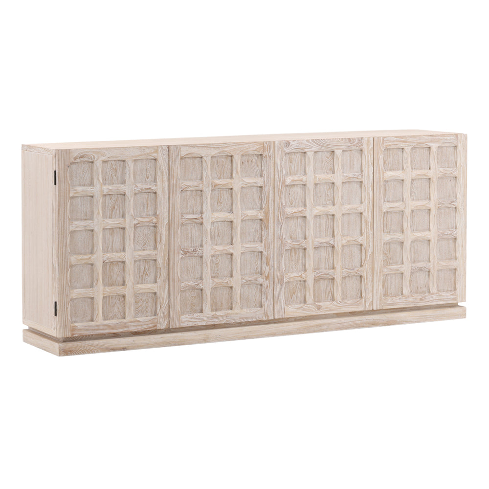 Dovetail Harrison Sideboard Whitewash Whitewash Elm Wood DOV10395-WHTW