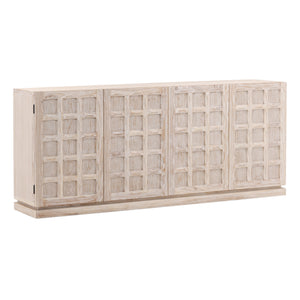 Dovetail Harrison Sideboard Whitewash Whitewash Elm Wood DOV10395-WHTW