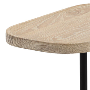 Dovetail Jaiden End Table Light Natural Large Light Natural,Black and Off White Oak Wood,Iron and Ceramic DOV10398-LTNT-LG