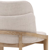 Dovetail Jacquelyn Dining Chair Off White Beige and Light Natural Polyester Upholstery and Elm Wood DOV10793-OFWT