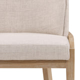 Dovetail Jacquelyn Dining Chair Off White Beige and Light Natural Polyester Upholstery and Elm Wood DOV10793-OFWT