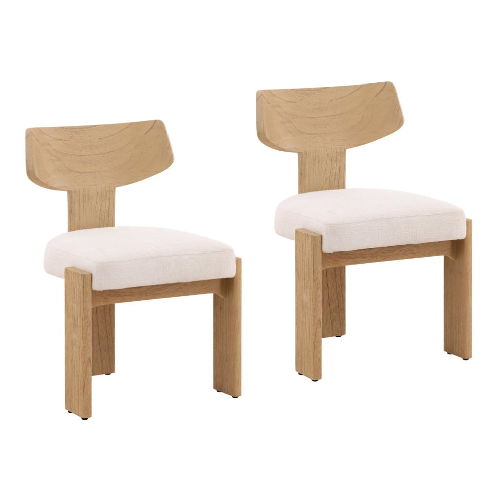 Karina Living Ian Dining Chair Set of 2 - Elegant Tweed Upholstered Chairs for Timeless Dining Comfort & Style DOV11511-NATL