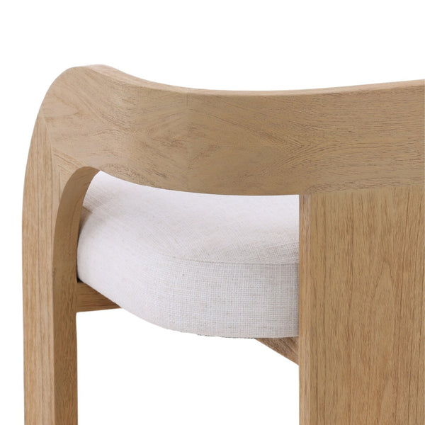 Karina Living Tyson Counter Stool in Cream - Modern Basketweave Fabric Seat & Mindi Wood Frame for Comfort DOV11534-CREM