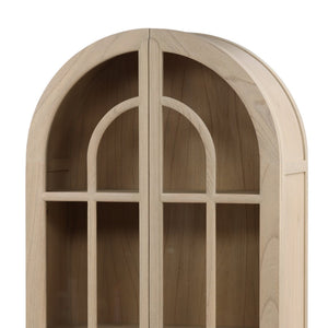 Karina Living Freyja Cabinet Light Natural - Tall Mindi Wood Storage Solution for Living Rooms & Entryways DOV11563-LTNT