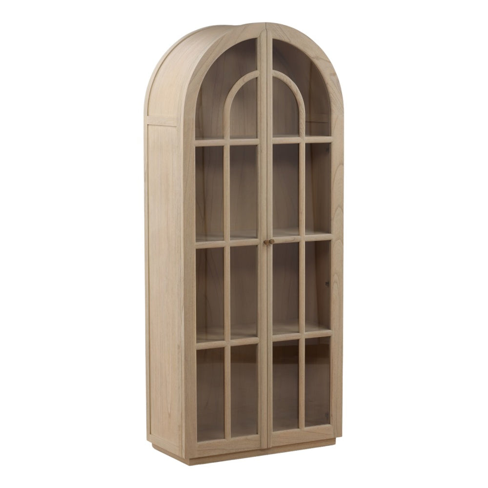 Karina Living Freyja Cabinet Light Natural - Tall Mindi Wood Storage Solution for Living Rooms & Entryways DOV11563-LTNT