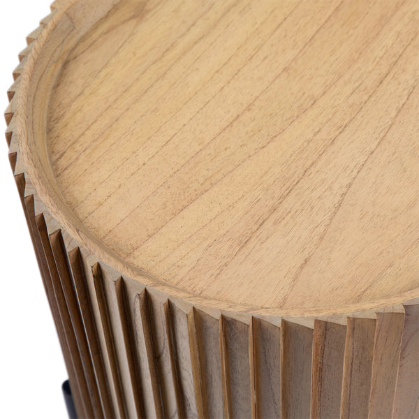 Dovetail Tala Sideboard Natural Finish with Black Metal Legs Mindi Wood and Veneer with Iron Legs DOV11649