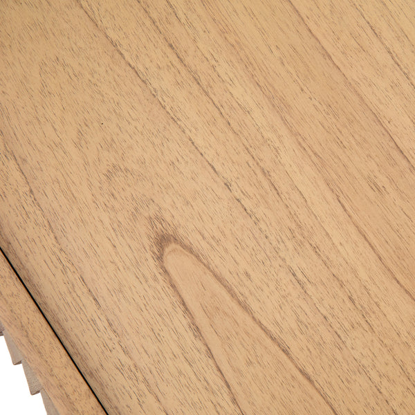 Dovetail Tala Sideboard Natural Finish with Black Metal Legs Mindi Wood and Veneer with Iron Legs DOV11649