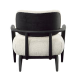 Dovetail Arcona Occasional Chair Black Wood and Ivory Boucle Upholstery Mindi Wood Frame and Boucle Upholstery DOV11670