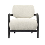 Dovetail Arcona Occasional Chair Black Wood and Ivory Boucle Upholstery Mindi Wood Frame and Boucle Upholstery DOV11670