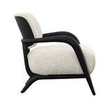 Dovetail Arcona Occasional Chair Black Wood and Ivory Boucle Upholstery Mindi Wood Frame and Boucle Upholstery DOV11670