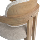 Dovetail Nathaniel Dining Chair Boucle Upholstery and Mindi Wood - Off White and Natural Frame