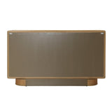 Dovetail Crispa Sideboard Mindi Wood Veneer, Rattan, Glass and Metal - Natural and Brass Pulls 