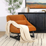 Dovetail Natasha Occasional Chair Polyester Upholstery and Mindi Wood - Rust and Black Legs 