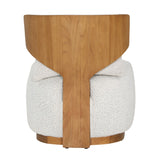 Dovetail Montrose Occasional Chair Boucle Upholstery and Mindi Wood - Beige and Natural 