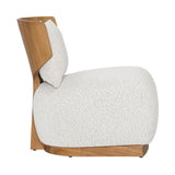 Dovetail Montrose Occasional Chair Boucle Upholstery and Mindi Wood - Beige and Natural 