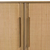 Dovetail Peterson Sideboard Mindi Wood Veneer and Rattan - Natural 