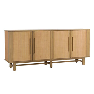 Dovetail Peterson Sideboard Mindi Wood Veneer and Rattan - Natural 