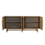 Dovetail Peterson Sideboard Mindi Wood Veneer and Rattan - Natural 