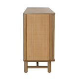 Dovetail Peterson Sideboard Mindi Wood Veneer and Rattan - Natural 