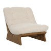 Dovetail Gibson Occasional Chair Polyester Linen Upholstery and Mindi Wood - Beige and Natural 