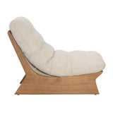 Dovetail Gibson Occasional Chair Polyester Linen Upholstery and Mindi Wood - Beige and Natural 