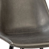 Dovetail Rufina Counterstool Dark Grey Upholstery and Black Metal Legs PU Leather Upholstery and Iron Frame DOV12085CS