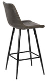 Dovetail Rufina Counterstool Dark Grey Upholstery and Black Metal Legs PU Leather Upholstery and Iron Frame DOV12085CS