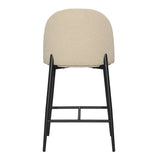 Dovetail Ramsay Counter Stool Sand Sand and Black Boucle Upholstery and Metal DOV12235-SAND