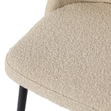 Dovetail Ramsay Counter Stool Sand Sand and Black Boucle Upholstery and Metal DOV12235-SAND