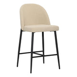 Dovetail Ramsay Counter Stool Sand Sand and Black Boucle Upholstery and Metal DOV12235-SAND