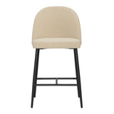 Dovetail Ramsay Counter Stool Sand Sand and Black Boucle Upholstery and Metal DOV12235-SAND