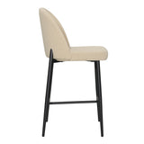 Dovetail Ramsay Counter Stool Sand Sand and Black Boucle Upholstery and Metal DOV12235-SAND