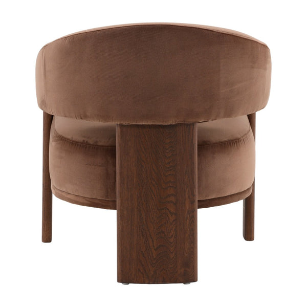 Karina Living Averie Occasional Chair in Hudson Chocolate - Luxurious Velvet, Mid-Century Design, Ultimate Comfort DOV13023-BRWN