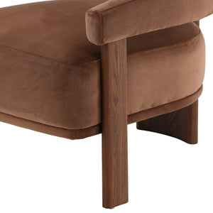 Karina Living Averie Occasional Chair in Hudson Chocolate - Luxurious Velvet, Mid-Century Design, Ultimate Comfort DOV13023-BRWN