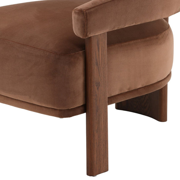 Karina Living Averie Occasional Chair in Hudson Chocolate - Luxurious Velvet, Mid-Century Design, Ultimate Comfort DOV13023-BRWN
