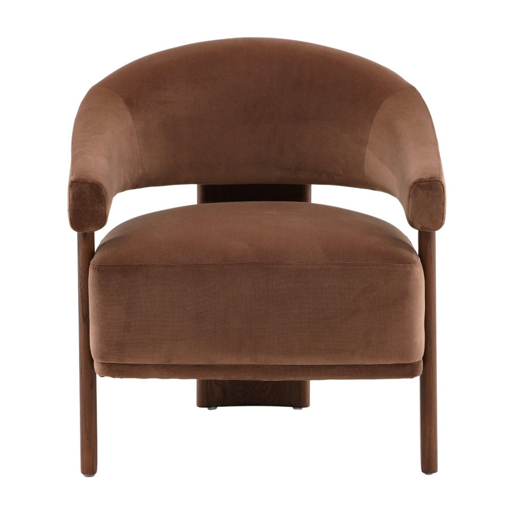 Karina Living Averie Occasional Chair in Hudson Chocolate - Luxurious Velvet, Mid-Century Design, Ultimate Comfort DOV13023-BRWN