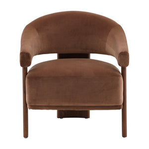 Karina Living Averie Occasional Chair in Hudson Chocolate - Luxurious Velvet, Mid-Century Design, Ultimate Comfort DOV13023-BRWN