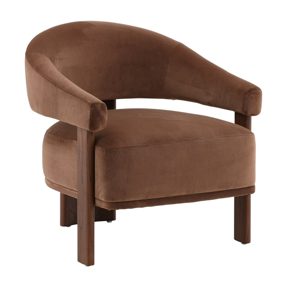 Karina Living Averie Occasional Chair in Hudson Chocolate - Luxurious Velvet, Mid-Century Design, Ultimate Comfort DOV13023-BRWN
