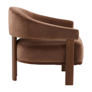 Karina Living Averie Occasional Chair in Hudson Chocolate - Luxurious Velvet, Mid-Century Design, Ultimate Comfort DOV13023-BRWN