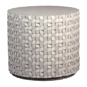 Dovetail Natsu Round Sidetable Light Grey Sealed Concrete Fiberglass Reinforced Concrete DOV14513