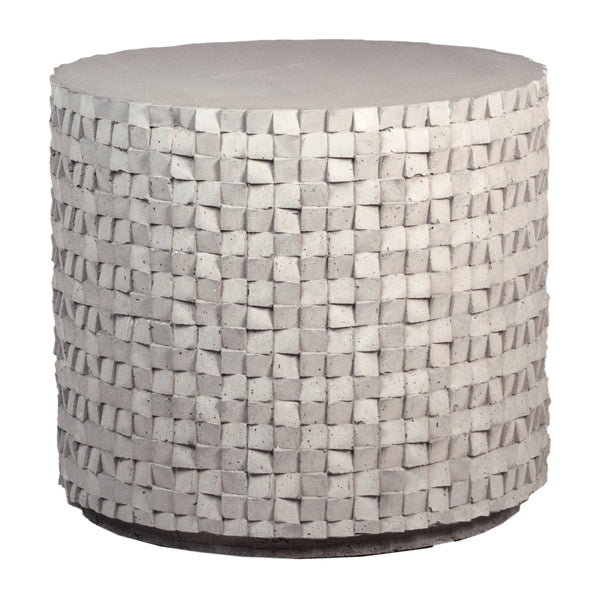 Dovetail Natsu Round Sidetable Light Grey Sealed Concrete Fiberglass Reinforced Concrete DOV14513