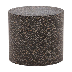 Karina Living Bravo Outdoor Side Table - Modern Black Concrete Terrazzo for Stylish Patios & Versatile Spaces DOV14516-BLCK