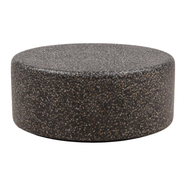 Karina Living Damira Modern Black Concrete Terrazzo Outdoor Coffee Table - Durable, Stylish, Low-Profile Design DOV14517-BLCK