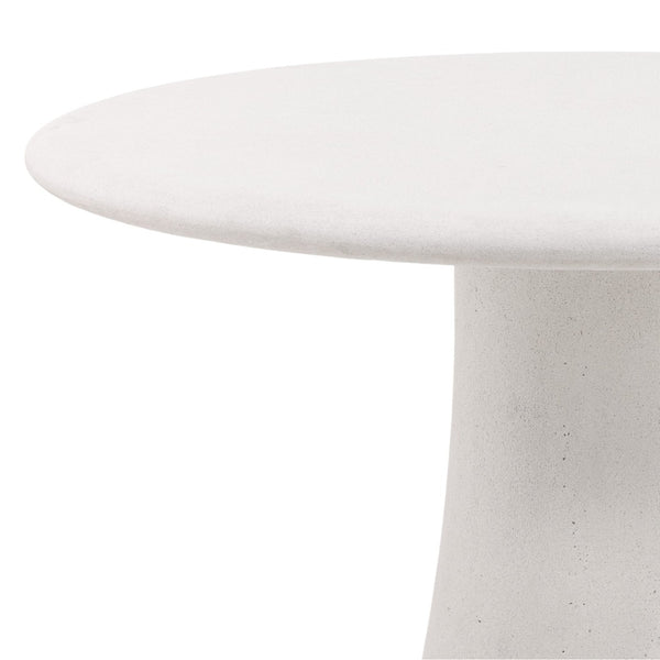 Karina Living Jemina Modern White Outdoor Dining Table - Durable Lightweight Concrete for Elegant Patio Meals DOV14578-WHIT